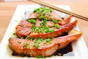food-salmon-teriyaki-cooking
