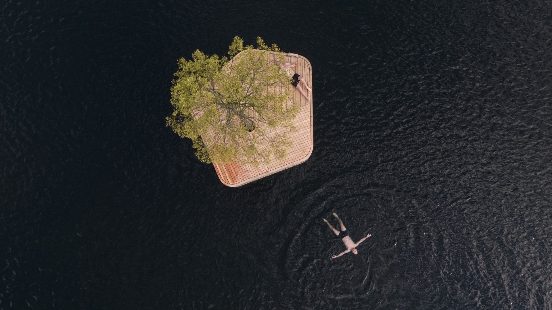 Man relaxing by the eco-friendly Copenhagen Islands 