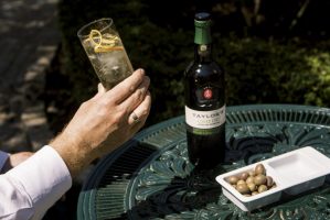 Taylor's Chip Dry Extra Dry White Port with port and tonic and olives(010)