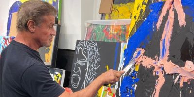 Sylvester Stallone and his painting