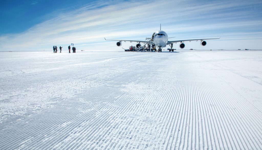 History Made As Airbus A340 Slides Onto Antarctica